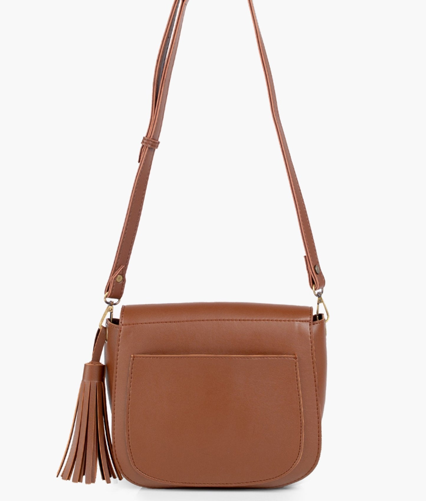 Brown foldover saddle bag