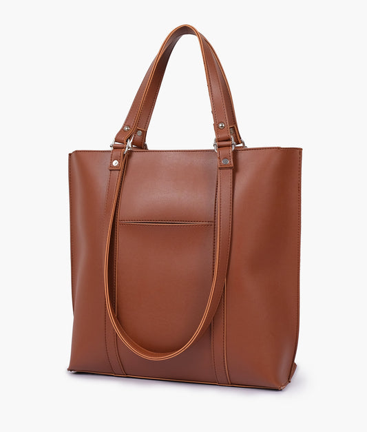 Brown double-handle tote bag