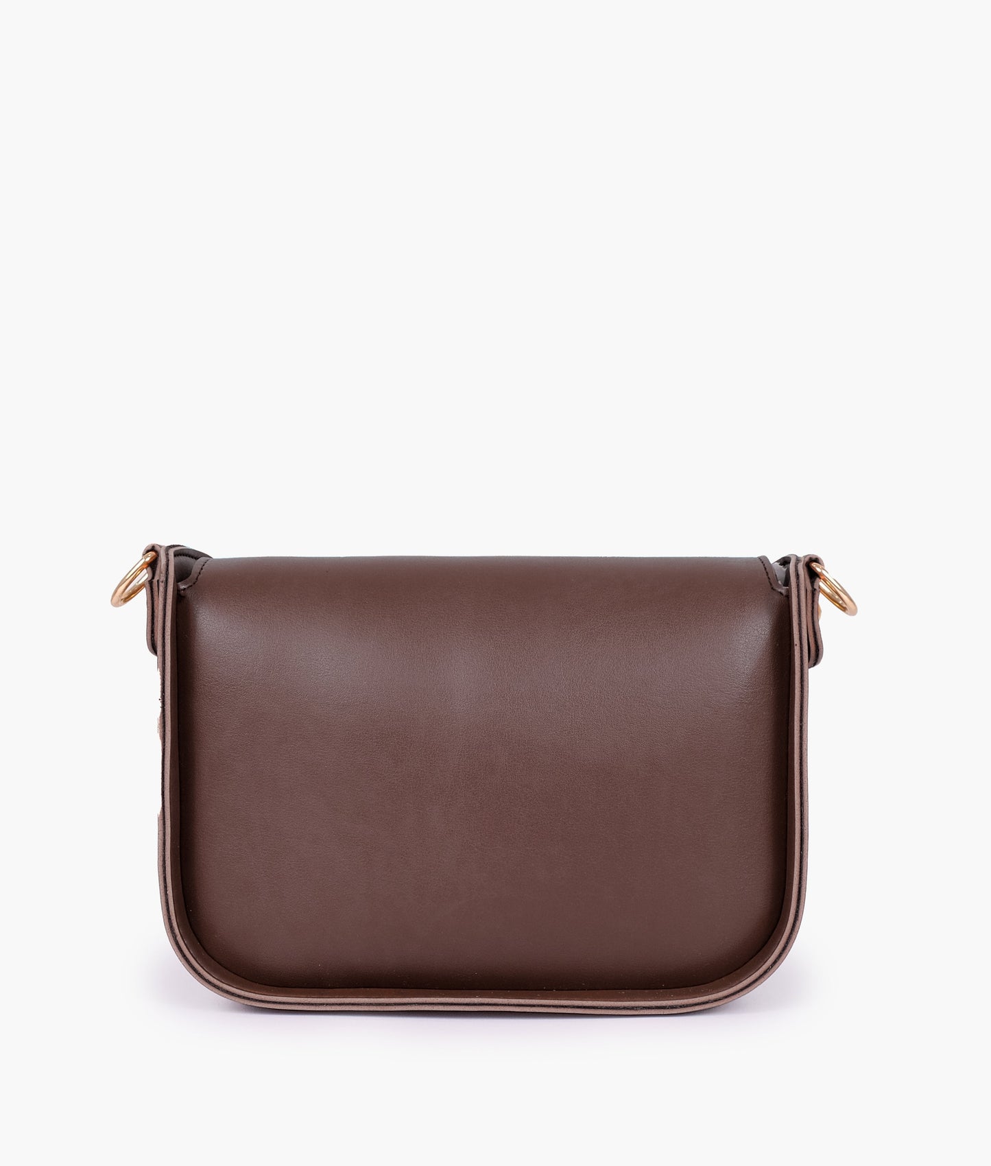 Dark brown saddle bag with twist lock