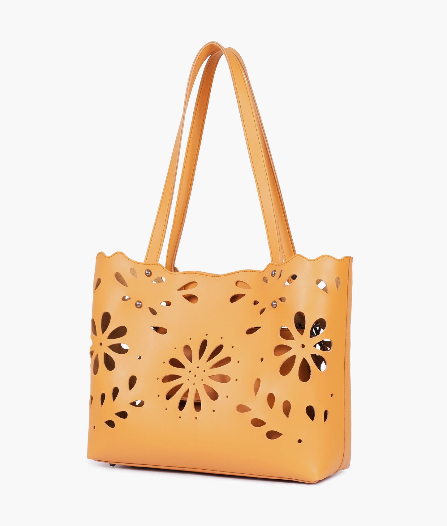 Mustard two-piece floral tote