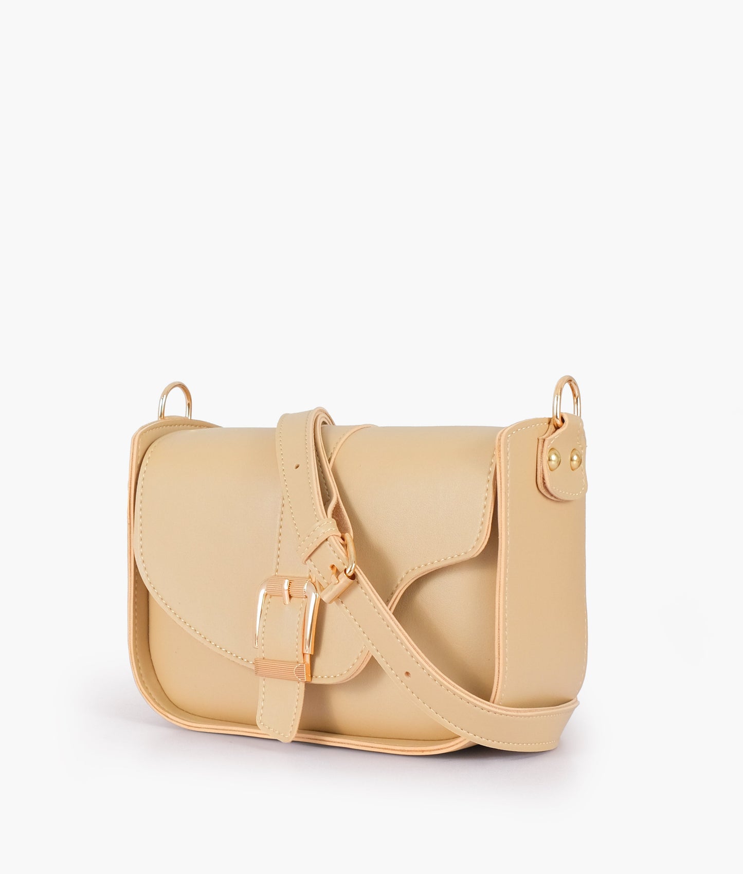 Off-white saddle buckle bag