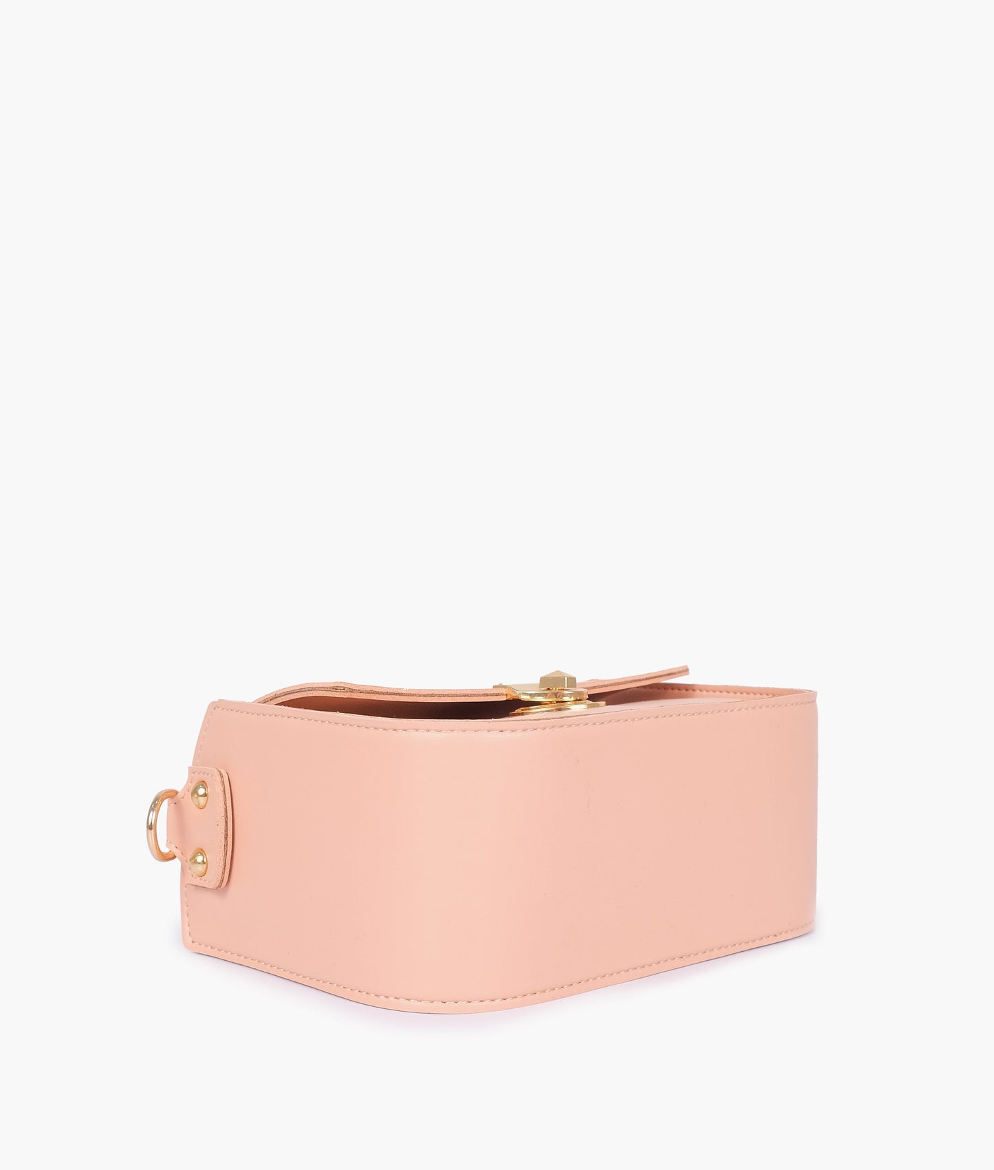 Peach saddle bag with twist lock