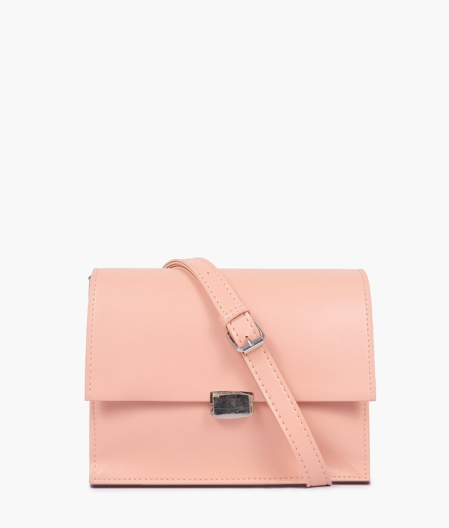 Peach top-handle mini cross-body bag